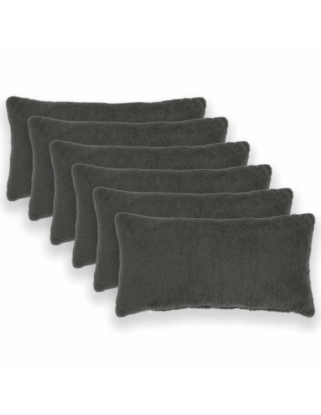 Federa 6 pz HEERLEN Grigio Scuro 40 x 80 cm Bouclé