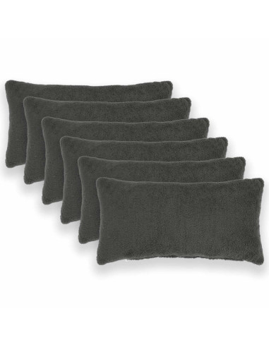 Federa 6 pcs HEERLEN Grigio Scuro 40 x 70 cm Bouclé