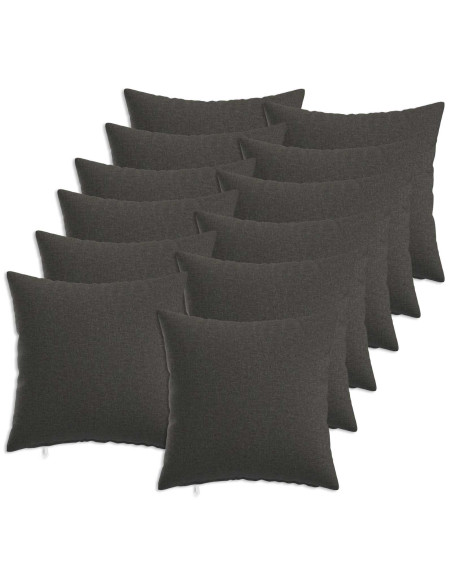 Federa 12 pz HEERLEN Grigio Scuro 45 x 45 cm Tessuto