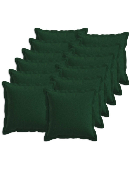 Federa 12 pcs HOUTEN Verde Scuro 40 x 40 cm Lino
