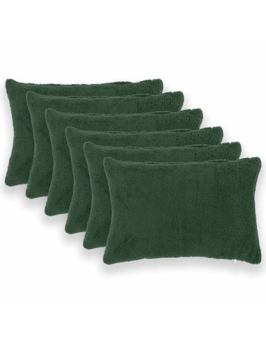 Federa 6 pcs HEERLEN Verde Scuro 40 x 60 cm Bouclé