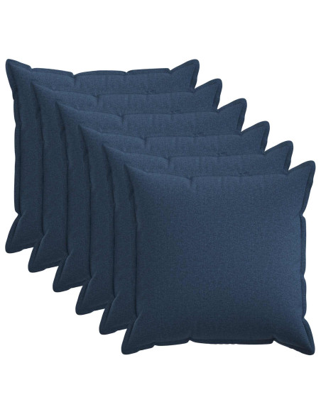 Federa 6 pcs HOUTEN Blu 55 x 55 cm Lino