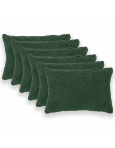 Federa 6 pcs HEERLEN Verde Scuro 30 x 50 cm Bouclé