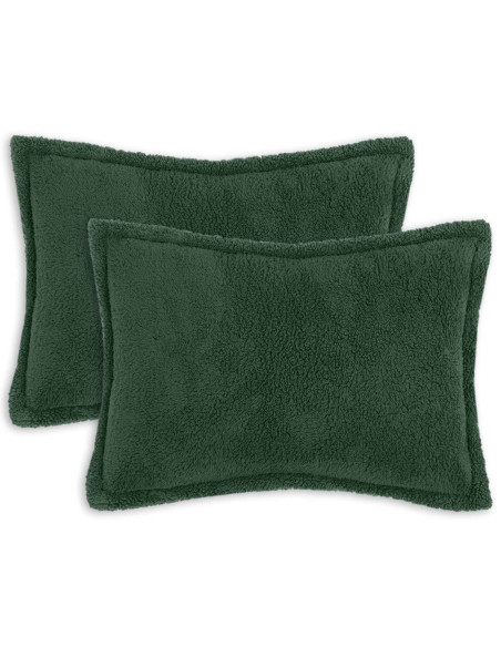 Federa 2 pcs HOUTEN Verde Scuro 50 x 80 cm Bouclé