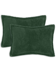 Federa 2 pcs HOUTEN Verde Scuro 50 x 80 cm Bouclé 2
