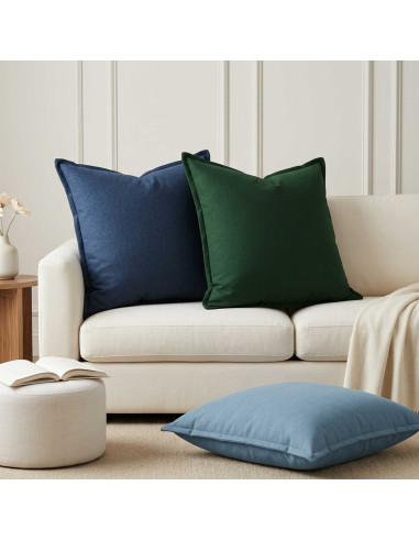 Federa 2 pcs HOUTEN Blu 70 x 70 cm Lino