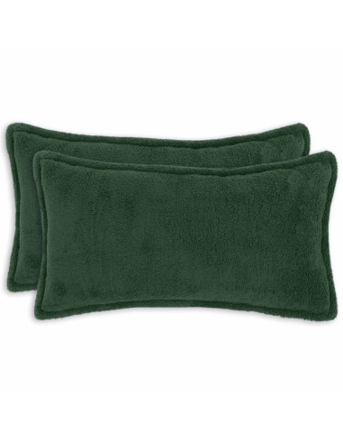 Federa 2 pcs HOUTEN Verde Scuro 40 x 70 cm Bouclé