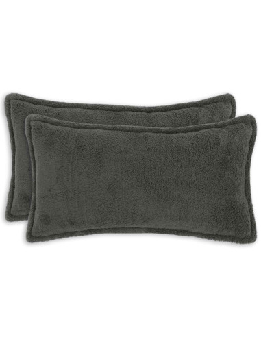Federa 2 pcs HOUTEN Grigio Scuro 40 x 70 cm Bouclé