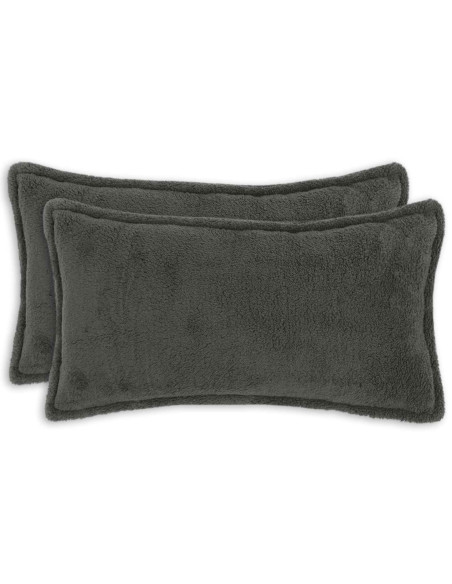 Federa 2 pcs HOUTEN Grigio Scuro 40 x 70 cm Bouclé