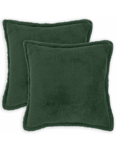 Federa 2 pcs HOUTEN Verde Scuro 60 x 60 cm Bouclé