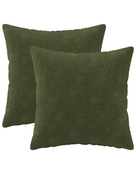 Federa 2 pcs HEERLEN Verde 50 x 50 cm Fleece in microfibra