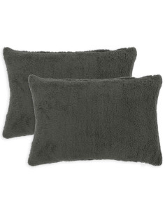 Federa 2 pcs HEERLEN Grigio Scuro 40 x 60 cm Bouclé