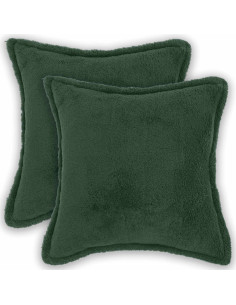 Federa 2 pcs HOUTEN Verde Scuro 45 x 45 cm Bouclé