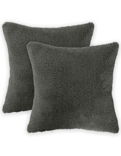 Federa 2 pcs HEERLEN Grigio Scuro 35 x 35 cm Bouclé