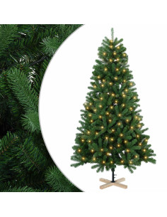 Albero di Natale artificiale 120 cm 150 LED Bianco caldo PVC