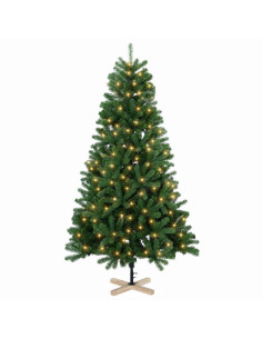 Albero di Natale artificiale 120 cm 150 LED Bianco caldo PVC 2