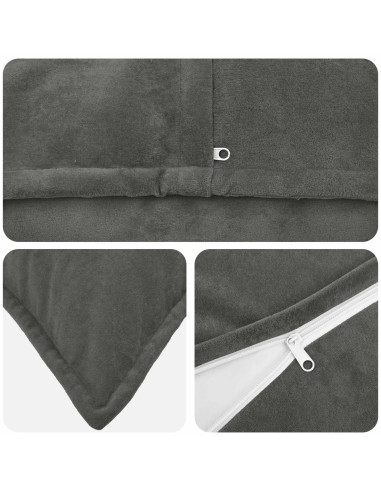 Cuscino con cuscino HOUTEN 2 pz Antracite Fleece in microfibra