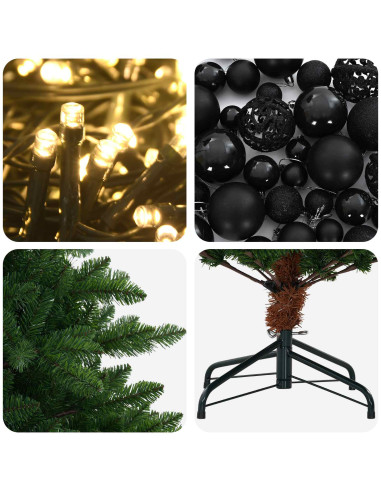 Albero di Natale Artificiale con Palline 210 cm 300 LED