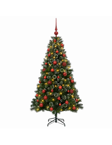 Albero di Natale Artificiale con Palline 120 cm 150 LED