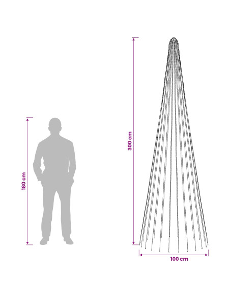 Luci per albero di Natale con 24 LED 744 LED Bianco caldo