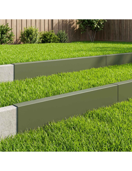 Profilo di copertura per giardino 10 pz 100 x 5 x 15 cm Acciaio