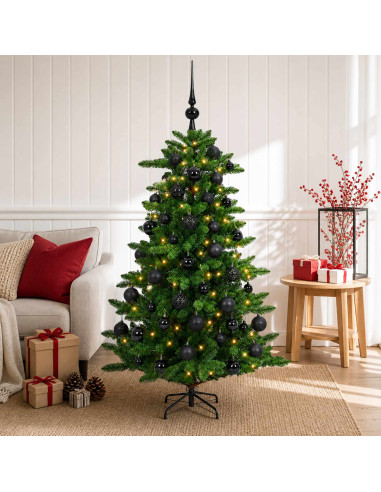 Albero di Natale Artificiale con Palline 120 cm 150 LED