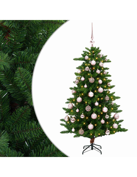 Albero di Natale Artificiale con Palline 120 cm 150 LED