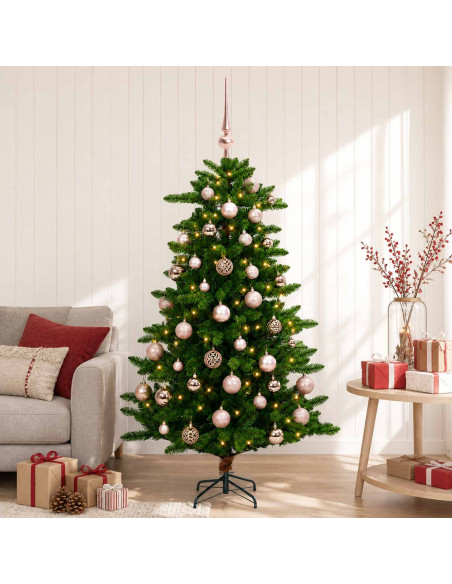 Albero di Natale Artificiale con Palline 120 cm 150 LED