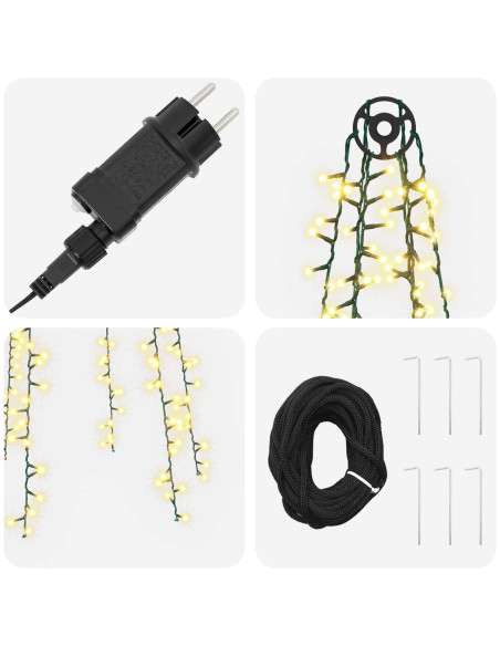 Ghirlande luminose per alberi di Natale Bianco caldo PVC