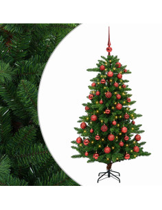 Albero di Natale Artificiale con Palline 150 cm 150 LED 2