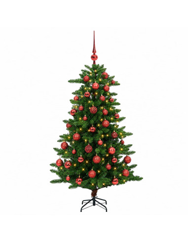 Albero di Natale Artificiale con Palline 150 cm 150 LED