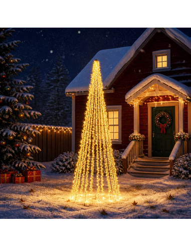 Ghirlande luminose per alberi di Natale Bianco caldo PVC