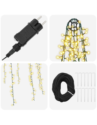 Ghirlande luminose per alberi di Natale Bianco caldo PVC