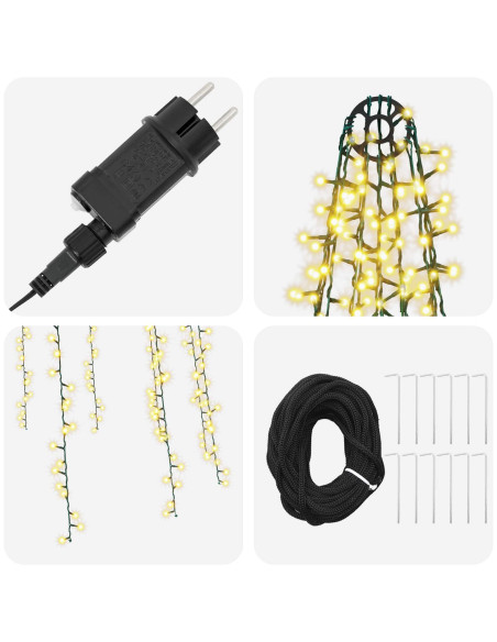 Ghirlande luminose per alberi di Natale Bianco caldo PVC