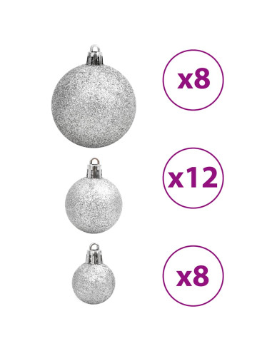 Palline di Natale 100 pz Blu e Argento 3 / 4 / 6 cm