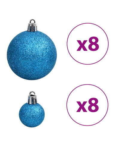 Palline di Natale 100 pz Blu e Argento 3 / 4 / 6 cm