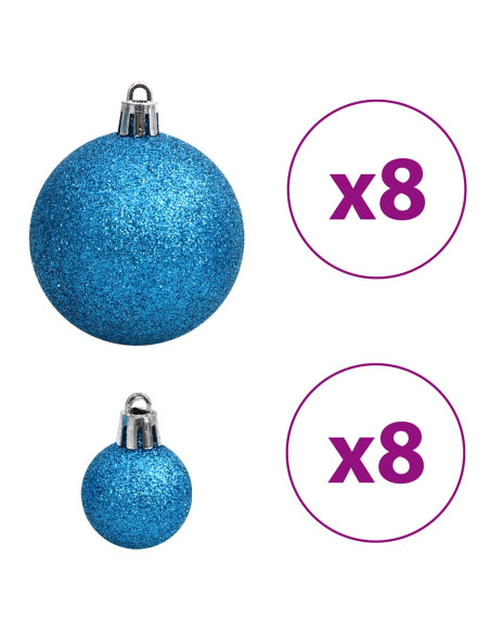 Palline di Natale 100 pz Blu e Argento 3 / 4 / 6 cm
