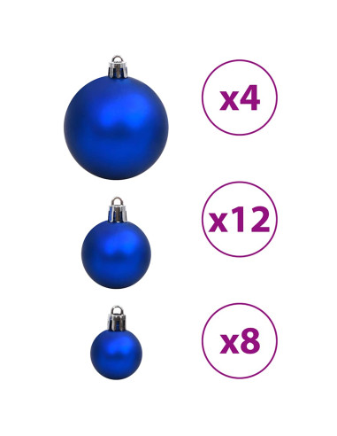 Palline di Natale 100 pz Blu e Argento 3 / 4 / 6 cm