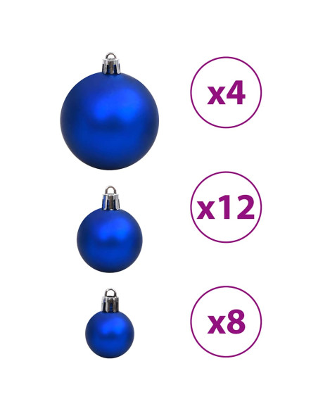 Palline di Natale 100 pz Blu e Argento 3 / 4 / 6 cm