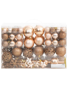 Set Palline di Natale 111 pz Oro Rosa in Polistirene 2
