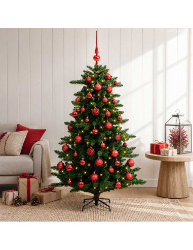 Albero di Natale Artificiale con Palline 120 cm 150 LED