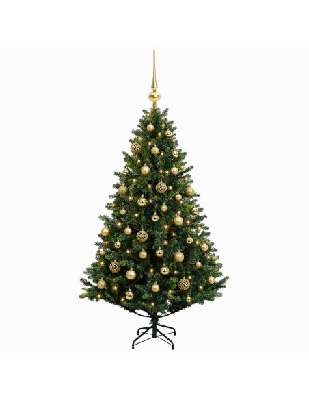Albero di Natale Artificiale con Palline 120 cm 150 LED
