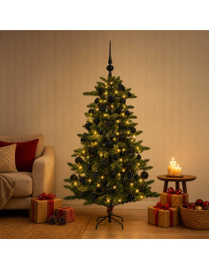 Albero di Natale Artificiale con Palline 150 cm 150 LED