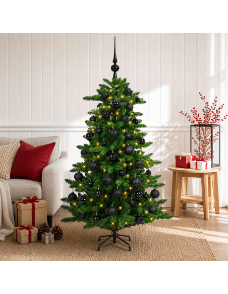 Albero di Natale Artificiale con Palline 150 cm 150 LED