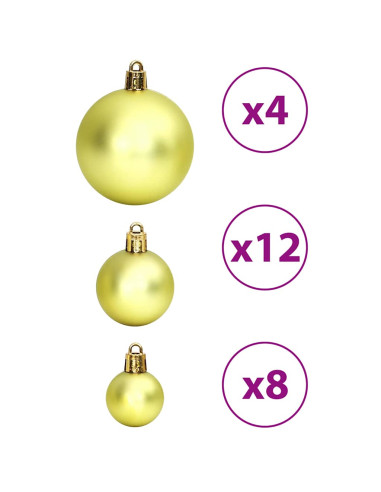 Palline di Natale 100 pz Verde Chiaro 3 / 4 / 6 cm
