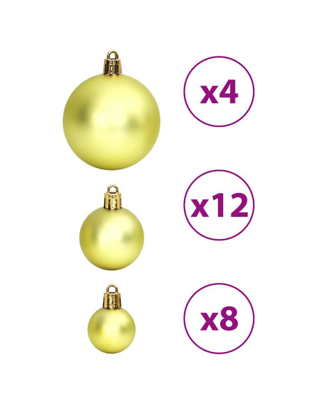Palline di Natale 100 pz Verde Chiaro 3 / 4 / 6 cm