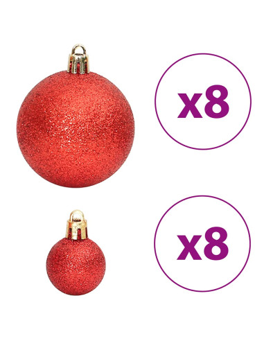 Palline di Natale 100 pz Oro e Rosso Vino 3 / 4 / 6 cm