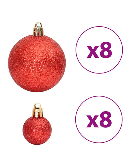 Palline di Natale 100 pz Oro e Rosso Vino 3 / 4 / 6 cm