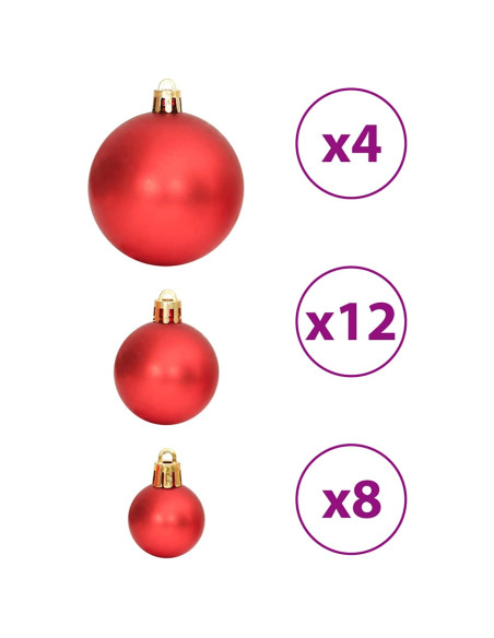 Palline di Natale 100 pz Oro e Rosso Vino 3 / 4 / 6 cm