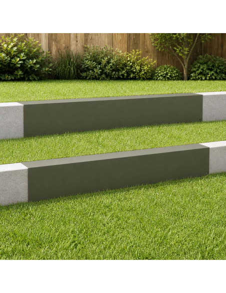 Profilo di copertura per giardino 2 pz 100 x 20 x 15 cm Acciaio